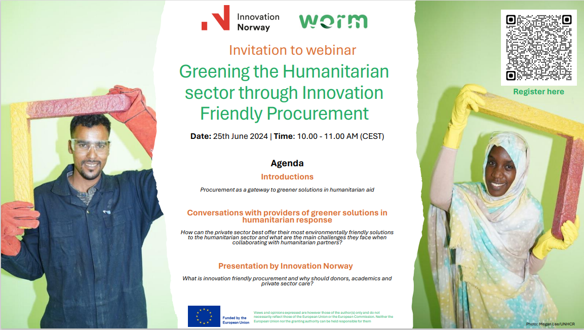 Webinar - Greening the Humanitarian sector through Innovation Friendly Procurement