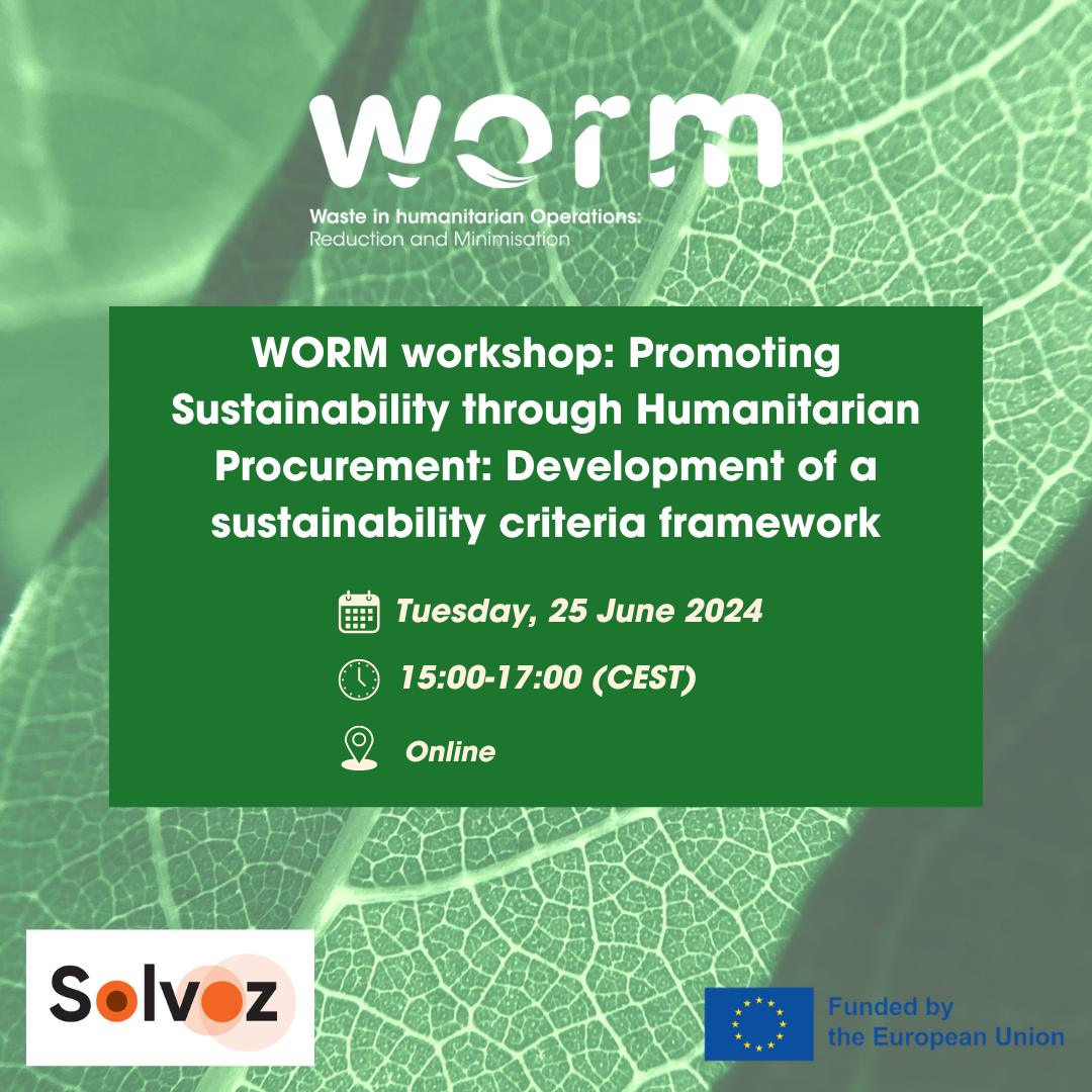 Webinar - Promoting Sustainability through Humanitarian Procurement: Development of a sustainability criteria framework
