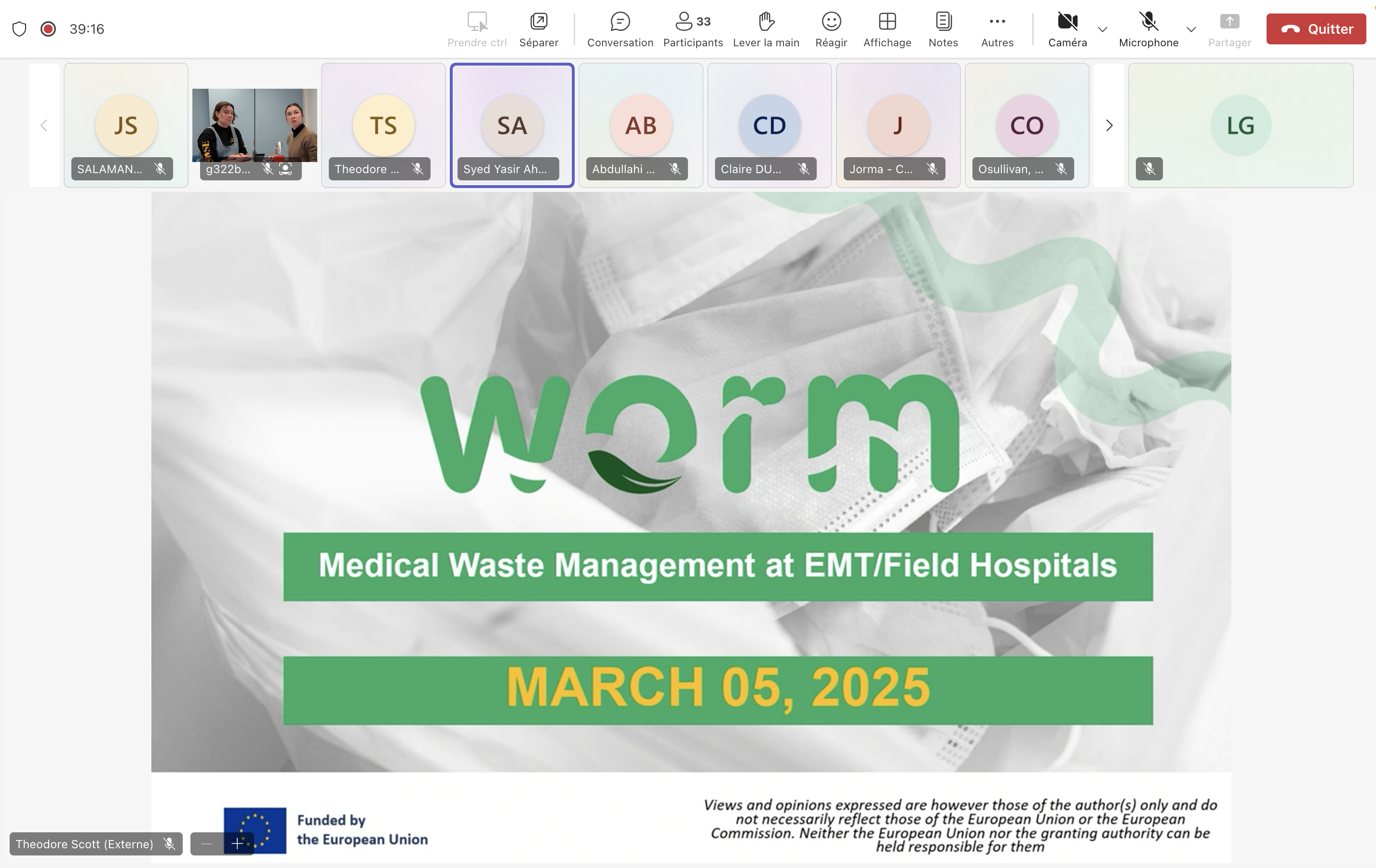 Workshop - Waste Management adopted by EMTs and Field Hospitals during emergency reponses